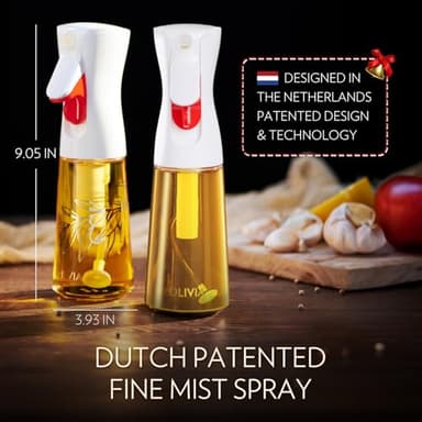 FLAIROSOL OLIVIA Oil Sprayer for Cooking, 2 Pack 200ML Glass Olive Oil Sprayer, Continuous Cooking Spray Dispenser with Portion Control for Kitchen Air Fryer, Salad, BBQ, White - Image 4
