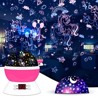 MOKOQI Unicorn Projector Night Light Lamps for Girls boys bedroom Toys for Age 6-8, Unicorns Night Lights with Timer birthday Children's Day Gifts for Kids Light Projector for Room Decor - Image 1