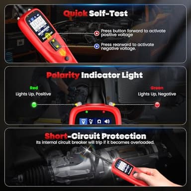 Autel PowerScan Automotive Circuit Tester, Power Circuit Probe Tool, 12-24V Electrical Short Open Breaker Circuit Finder, AC/DC Current Resistance, Duty Cycle, & 20FT Extension Cord, for 99% Cars - Image 6