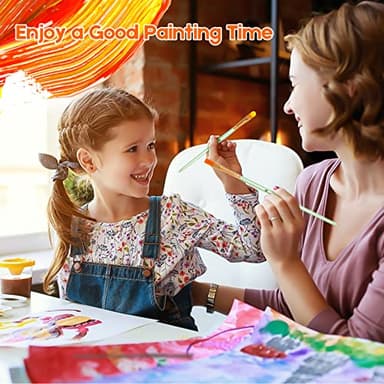 Soucolor Acrylic Paint Brushes Set, 20Pcs Round Pointed Tip Artist Paintbrushes for Acrylic Painting Oil Watercolor Canvas Boards Rock Body Face Nail Art, Halloween Pumpkin Ceramic Crafts Supplies - Image 5