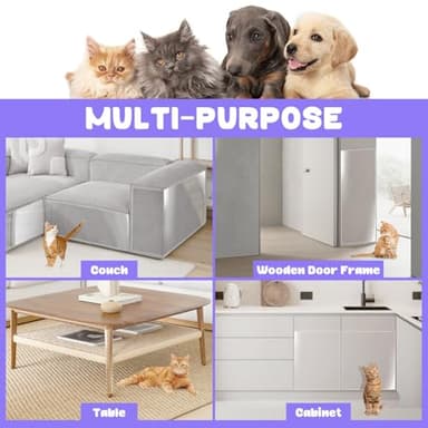 JINVOGREEN Cat Scratch Furniture Protector, 196.8" x 11.8" Couch Protector from Cat Claws, Thickened Transparent Self-Adhesive Furniture Protectors for Couch Protection from Cat Scratching - Image 9
