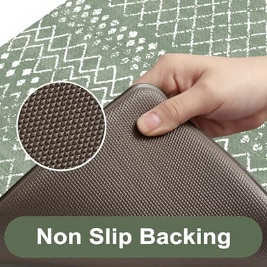 KIMODE Anti Fatigue Kitchen Mats for Floor, Boho Kitchen Rugs Sets of 2, Cushioned Kitchen Floor Mats, Comfort Standing Mat for Sink Laundry Office Desk Green 17"x59"+17"x29" - Image 4