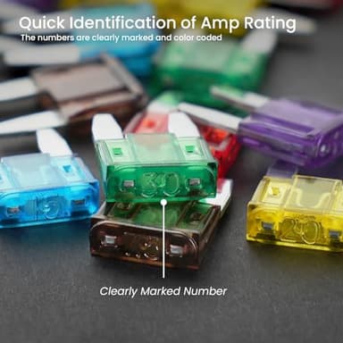 (25Pcs) 10 Amp Mini Car Fuses, 10A Automotive Fuses, Blade Fuse for Car/RV/Truck/SUV/Motorcycle/Boat - Image 5