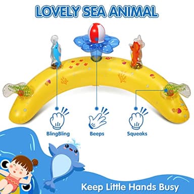 Baby Pool Float with Canopy UPF 50+ Sun Protection, 6-24 Months Inflatable Infant Swimming Ring, Bath Floatie, Swimming Pool Accessories, and Toy Play Console with Adjustable Safety Seat - Image 3