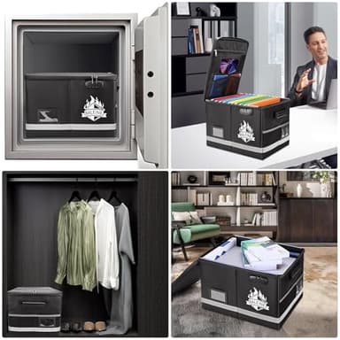 BALEINE Fireproof Document Box with Lock, Portable Fireproof Document Bag Waterproof Fire Proof File Boxes for Documents, File Organizer Box for Important Paperwork (Silver, 16''x12.5''11.5'') - Image 8