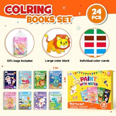 ZMLM 24 Water Coloring Books for Kids Party Favors - Bulk Mini Coloring Books for Kids Ages 4-8,Small Birthday Goodie Bag Stuffers School Teacher Return Gift Art Crafts Classroom Prizes (Classic) - Image 4