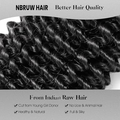 Human Hair Bundles 20 22 24 26 Inch Deep Wave Bundles Human Hair 12A 4 Bundles Human Hair 100% Unprocessed Virgin Deep Curly Human Hair Bundles Deals Real Human Hair Extensions Natural Black - Image 4