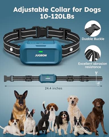 Jugbow Dog Shock Collar - 4200FT Dog Training Collar with Remote, IPX7 Waterproof Electric Collar with 4 Training Modes, Security Lock, Rechargeable e-Collar for All Breeds, Sizes, Blue - Image 5