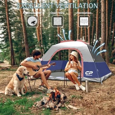 CAMPROS CP 4 Person Tent, Dome Tents for Camping with Rainfly, Waterproof Camping Tent Easy Set Up, Portable Family Tent with Large Mesh Window & Carry Bag for Outdoor Hiking - Image 5
