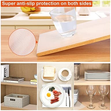 Anoak Shelf Liner Cabinet Liner, Non Adhesive Drawer Liner, Washable 20 Inch x 35 FT(420 Inch) Waterproof Durable Non-Slip Shelf Liner for Kitchen, Drawer, Refrigerator Stripe Clear - Image 3