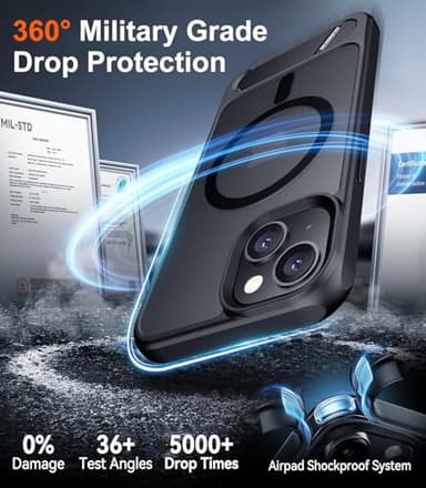 Temdan Magnetic Compatible with iPhone 14 Case, [Built-in Invisible Kickstand][Compatible with MagSafe] [Military Grade Shockproof] Slim Translucent Matte Phone Case for iPhone 14 6.1" - Image 4