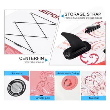 FBSPORT 11' Premium Stand Up Paddle Board, Yoga Board with Durable SUP Accessories & Carry Bag | Wide Stance, Surf Control, Non-Slip Deck, Leash, Paddle and Pump for Youth & Adult - Image 4