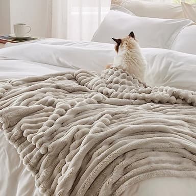 Bedsure GentleSoft King Size Blanket for Bed - Cozy Soft Blankets for Women, Cute Large Fleece Throws for Girls, Linen, 108x90 Inches - Image 4