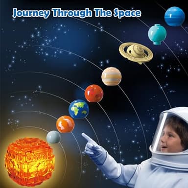 Solar System Building Sets with Light - Rotatable Space Exploration Building Toys with 9 Planets & Rocket Sets Science Astronomy Educational Gifts for Boys Girls Age 6+ Years Old Kids(775 PCS) - Image 6