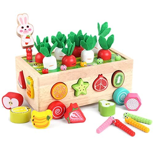 Toddlers Montessori Wooden Educational Toys for Baby Boys Girls Age 1 2 3 Year Old, Shape Sorting Toys 1st One First Birthday Girl Gifts for Kids 1-3, Wood Preschool Learning Fine Motor Skills Game - Image 1