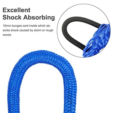 Bungee Dock Lines - Boat Accessories - 4 Feet Shock Cords Docking Rope Mooring Rope for PWC,Jet ski,Pontoon,Kayak,Canoe,Power Boat,Watercraft (Blue) - Image 4