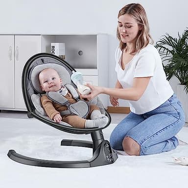 BabyBond Baby Swings for Infants to Toddler | Bluetooth Baby Swing with 3 Seat Positions | 5 Natural Sway Motion | Bluetooth Music | 5-Point Harness | Includes Remote Control - Image 5