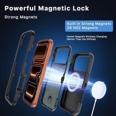 M MYBAT PRO For iPhone 17 Pro Max Case with Belt Clip Holster, Maverick Series 17 Pro Max Case[Compatible with Magsafe]w/Screen Protector,Anti-Drop,with 360°Rotating Kickstand,Heavy Duty Protection - Image 3