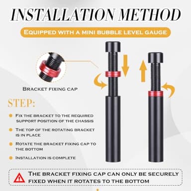 Graphics Card Support, Black Graphics Card GPU Support Bracket, Aluminum GPU Support Bracket, Video Card Stand with a Spirit Level, GPU Holder with Magnet and Rubber Pad, GPU Stand 72-125mm - Image 4