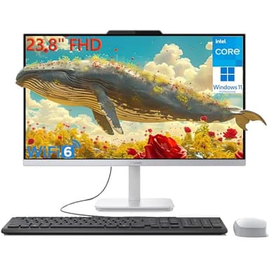 Lenovo 24 23.8" FHD All-in-One Desktop Computer for Home Office, Intel Processor 8-Core (Beat i5-1140G7), 16GB DDR4 RAM, 512GB PCIe SSD, WiFi 6, Bluetooth, Business AIO, Windows 11 Pro, Vent-Hear - Image 1