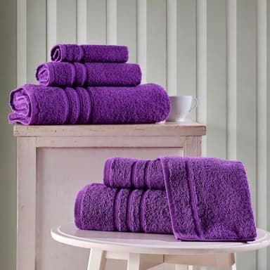 Hawmam Linen Purple 6 Piece Bath Towels Set for Bathroom Original Turkish Cotton Soft, Absorbent and Premium 2 Bath Towels, 2 Hand Towels, 2 Washcloths - Image 2