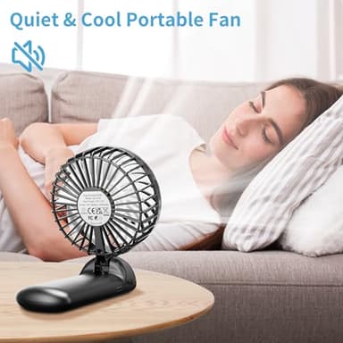 ISFOFO Mini Portable Hand Fan 2 Pack, 4 Speeds, USB Rechargeable, Foldable Travel Fan for Outdoor, Beach, Camping, Office - Image 7