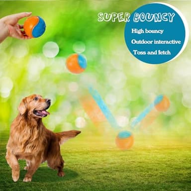 Cdyzqikm 3.5in Squeaky Dog Toy Pack High Bouncy Spiky Pet Balls for Interactive Playing, Teeth Cleaning, Durable Tough Chew Toys for Medium & Large Dogs Fetch Training Teething Balls 4Pcs - Image 6