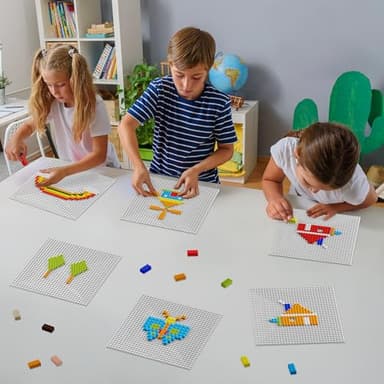 Pokiiulk Classic Baseplates, Peel and Stick Base Plates for Building Bricks, Compatible with Major Brands, Self-Adhersive Base for Bricks 10" x 10", 6 Pack Grey… - Image 4