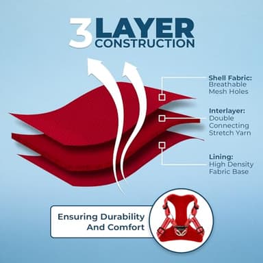 Best Pet Supplies Voyager Adjustable Dog Vest Harness Breathable No Pull Harness for Small, Medium, Large Dogs, Harness for Walking, Jogging, Easy Step-in, Reflective Stripes - Red, XL - Image 4