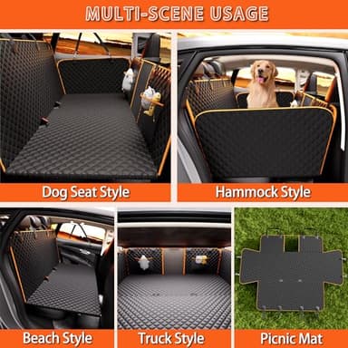 Chilino Back Seat Extender for Dogs - Large Space, Waterproof Hard-Bottom Dog Car Seat Cover for Back Seat, Holds 420lbs, Upgraded Material Waterproof Pet Car Bed Dog Hammock for Car, SUV,Truck - Image 4