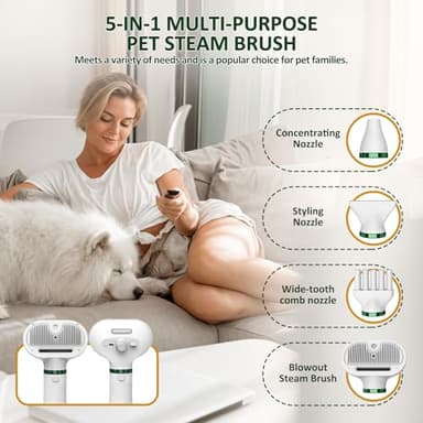 Dog Hair Dryer with Slicker Brush,Dog Blow Dryer for Small-Sized Dogs and Cats,Grooming Brush with Drying Function,Multifunctional Pet Hair Dryer with Release Button - Image 2