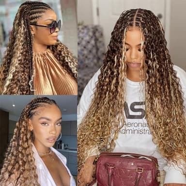 4/27 Honey Blonde Human Braiding Hair Deep Wave Bulk，Highlight No Weft Curly Braiding Hair Extensions for Boho Braids Wet and Wavy Braiding Human Hair Bundles(16inch,4/27,100g)-1 - Image 7