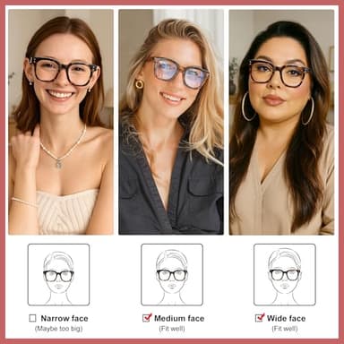 Madison Avenue Blue Light Blocking Glasses Oversized Fashion Blue Light Glasses for Women Anti Eyestrain & UV Protection Computer Eyeglasses (Red) - Image 3