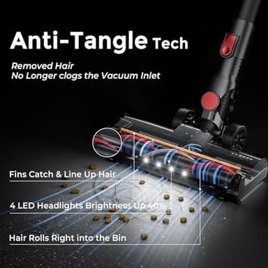 RONEAIR Cordless Vacuum Cleaner with Back-Saving&Self-Standing,Upright Vacuum Cleaners for Home,Anti-Tangle,Powerful Suction,Stick Vacuum Cordless Rechargeable for Hard Floors,Carpets,Pet Hair,Car - Image 10