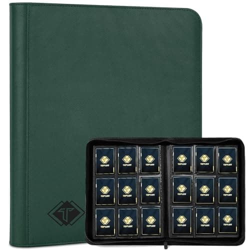 Card Binder for Trading Cards 9 Pocket, TiopLior Zip MTG Card Binders with 432 Side Loading Pocket, Card Album Fit for TCG Baseball Football Sports Card, Easy to Insert Card Collection Binder (green) - Image 1