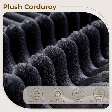 104" L-Shape Modular Sectional Sofa Couch - Comfy Upholstered Cloud Couch for Living Room - Modern Minimalist Couches,Deep Seat,No Assembly Required (Black,Plush Corduroy, Left Facing Chaise) - Image 8