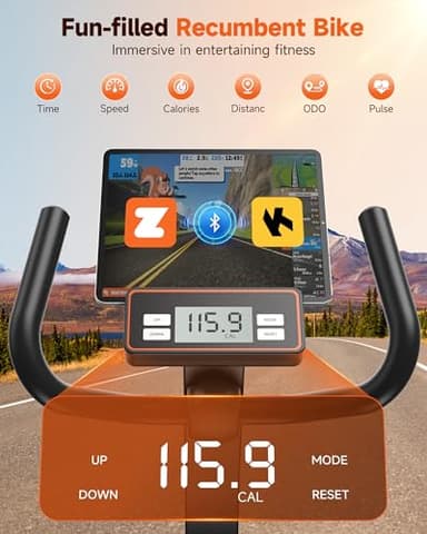 Niceday Recumbent Exercise Bike, Recumbent Bike for Home, Recumbent Stationary Bike 400LBS Weight Capacity, Magnetic Recumbent Bike with Smart APP, LCD Monitor, Heart Rate Handle - Image 8