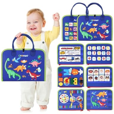 Busy Board for Toddlers Boys Girls Montessori Toys for 1 2 3 4 Year Old, Busy Book Preschool Learning Activities with Alphabet Number, Animal Travel Toys Birthday Gifts for Plane Car Motor Skills - Image 9