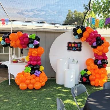 NISOCY Orange Balloon Arch Kit, 102PCS 18In 12In 10In 5In Burnt Orange Latex Balloon Different Sizes for Fall-Themed Parties, Birthday Celebrations, Thanksgiving, and Wedding Decorations - Image 6