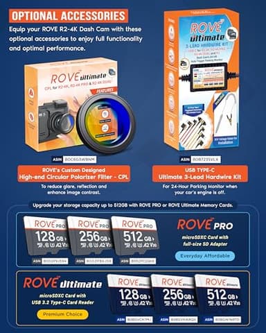 ROVE R2-4K Dash Cam Built-in WiFi 6 GPS Car Dashboard Camera Recorder with UHD 2160P, 2.4" IPS Screen, 150° Wide Angle, WDR, Night Vision - Image 7
