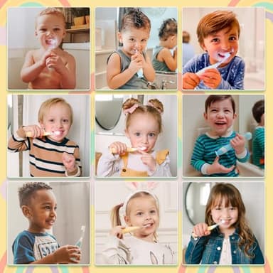 Papablic Toddler Sonic Electric Toothbrush Kids for Ages 1-3 Years, Baby Electric Toothbrush with Cute Rabbit Cover and Smart LED Timer, 2 Brush Heads (Bunny) - Image 6