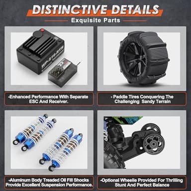 HAIBOXING 16890SA 1/16 Scale 4WD Brushless RC Truck Max 40 MPH Fast RC Cars, All Terrains RC Car with Independent ESC 4X4 Off-Road Semi-Truck for Boys and Adults, 3S Battery Applicable (not Included) - Image 5