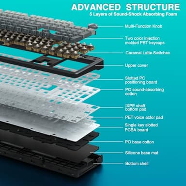 AULA F108 PRO - Wireless Mechanical Keyboard with Screen & Knob,Full Size Keyboard with 8000mAh Battery,Pre-lubed Switches,Side Printed PBT Keycaps,RGB Backlit Hot Swappable Custom Gaming Keyboards - Image 8