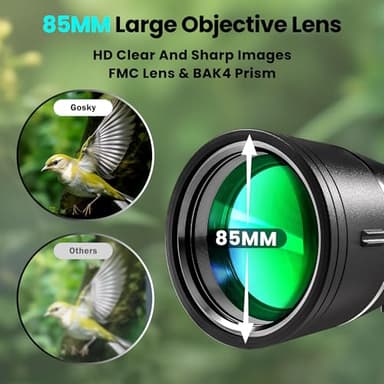 Gosky 20-60x85 Spotting Scope with Full Size Tripod,Phone Adapter,Bluetooth Camera Remote,Waterproof Spotter scopes for Target Shooting,Bird Watching,Travel,Hiking - Image 4