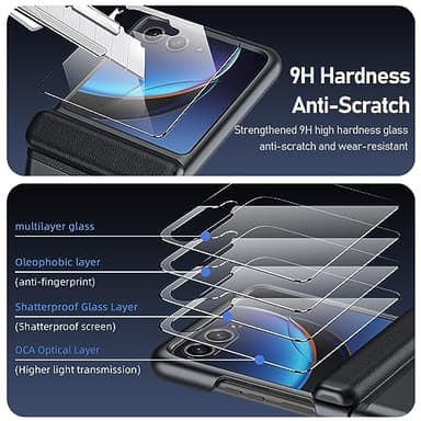 BSNRM for Motorola Razr Plus 2023 case, Built-in Screen Protector & Hinge Protection & Ultra Thin Matte PC Shockproof Phone Cover Smartphone Case for Moto Razr Plus 2023 (Black) - Image 6