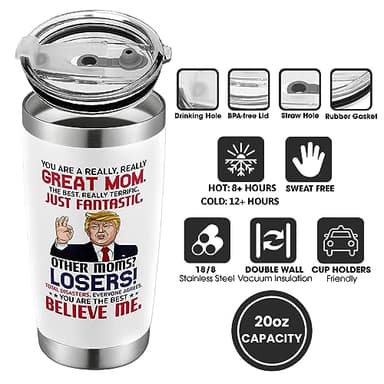 UMACVN Gifts for Mom from Daughter Son - Christmas Gifts for Mom Wife - Birthday, Christmas, Valentines Day Gift for Moms - Gift for Mama, Moms, Mother - 20 Oz Stainless Steel White Tumbler - Image 5