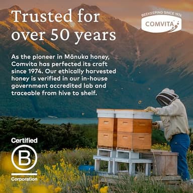 Comvita Manuka Honey UMF 10+ (MGO 263+) - Raw Manuka Honey New Zealand, Pure & Unpasteurized, Superfood for Immune Health, Use in Tea, Wild, Monofloral, Non-GMO - 500g (17.6 oz) - Image 6