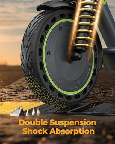 Roinside Electrict Scooter with Quadruple Shock Absorption, Up to 19 MPH and 23 Miles Long-Range Portable Commuting Scooter for Adults with Double Braking System and App - Image 3