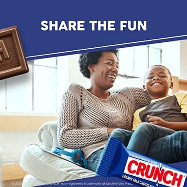CRUNCH, Bulk 18 Pack, Milk Chocolate and Crisped Rice, Share Size Individually Wrapped Candy Bars, 2.75 oz Each - Image 4