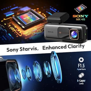 BOTSLAB 4K Dash Cam Front and Rear, 170° Ultra Wide Dashcam with ADAS, Night Vision, 24/7 Parking Mode, Sony IMX415 Sensor, WDR, Free 64GB SD Card, 5G/2.4G WiFi, Built-in GPS, Loop Recording - Image 3
